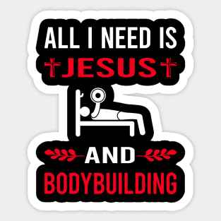 I Need Jesus And Bodybuilding Bodybuilder Sticker